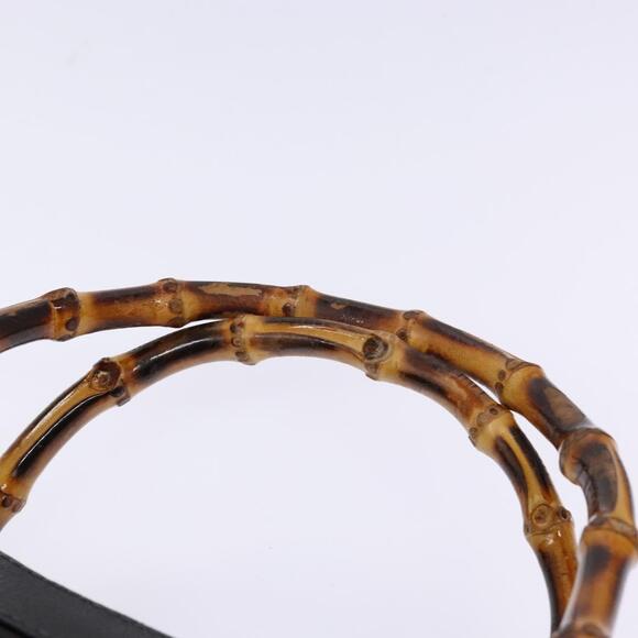 GUCCI Bamboo Hand Bag Suede Leather Black Gold 002 2853 0260 0 - Picture 8 of 13